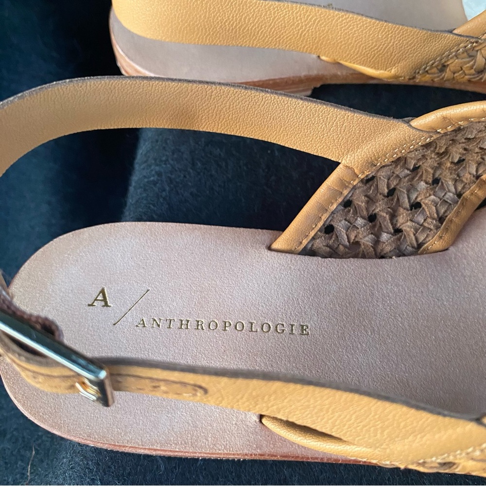 Anthropologie / New Women's Tan Woven Sandals. - Picture 6 of 10